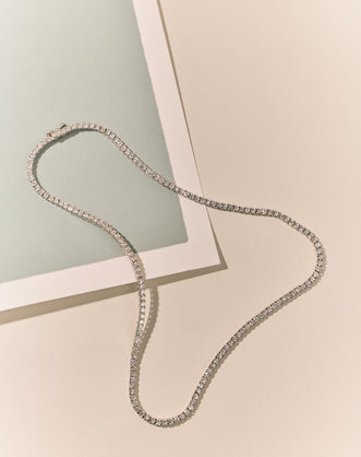 Lucile Round Brilliant Claw Set Tennis Necklace