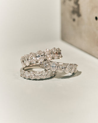 Cler 0.20ct Oval Half Eternity Band