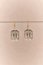 Avalon 2ct Emerald Cut Button Drop Earrings