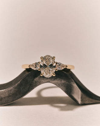 Bonaparte Oval Pear Side Stone Engagement Ring