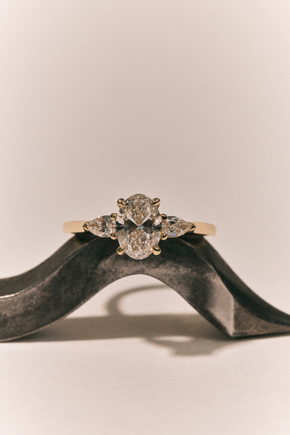 Bonaparte Oval Pear Side Stone Engagement Ring