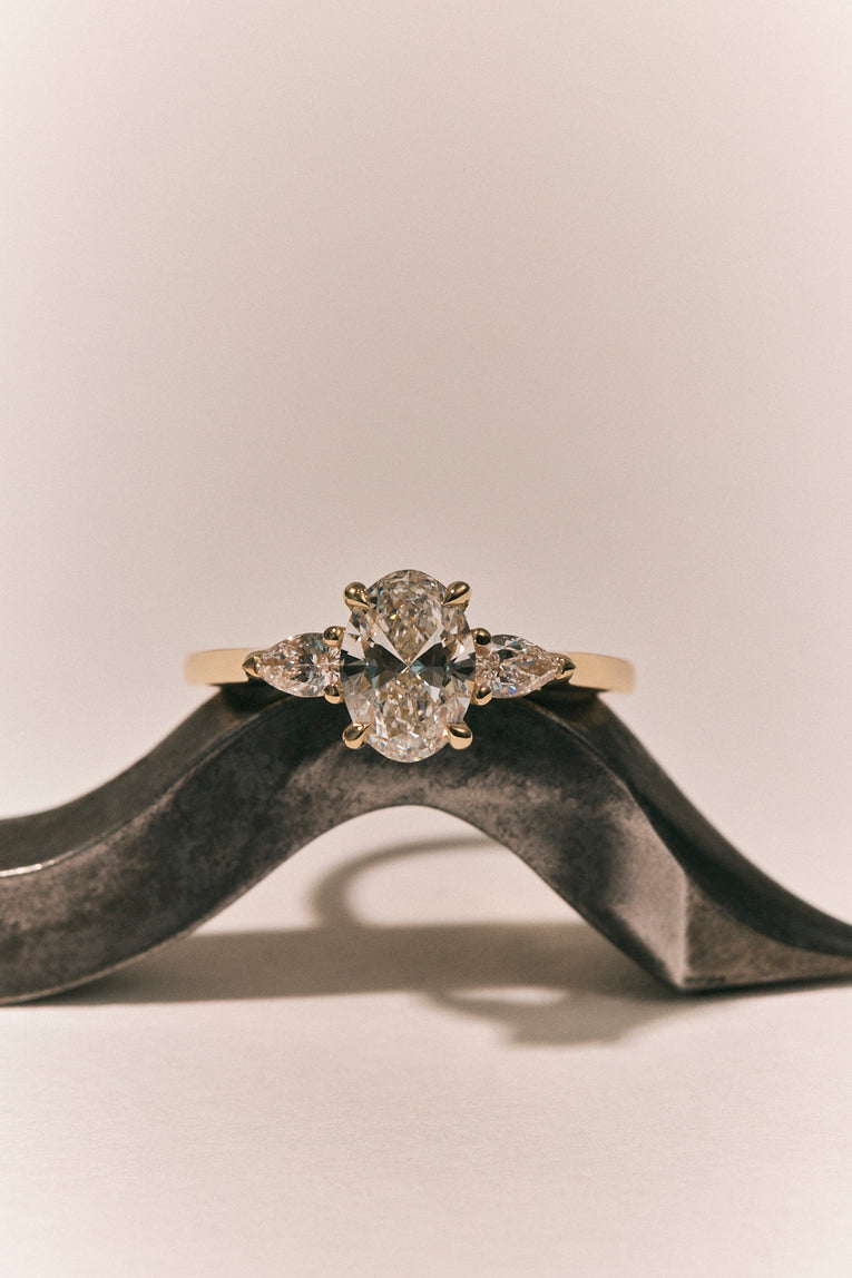 Bonaparte Oval Pear Side Stone Engagement Ring