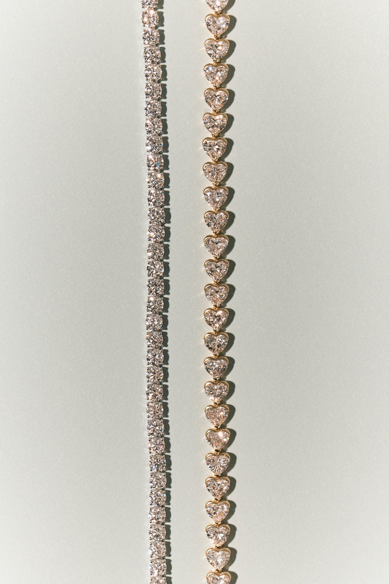 Sevres 11ct Heart Shape Tennis Bracelet
