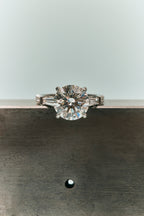 Hudson 4ct Round Brilliant Tapered Baguette Engagement Ring