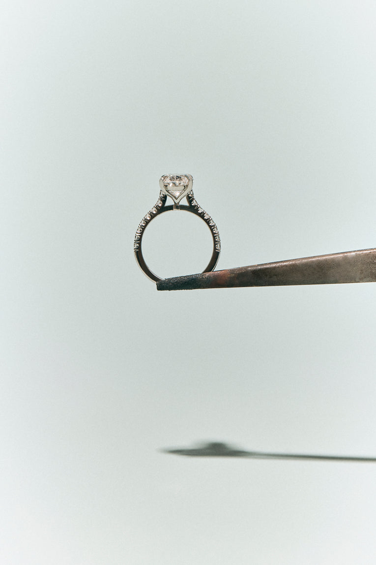 Dean Round Brilliant Four Claw Lab-Grown Diamond Band Engagement Ring