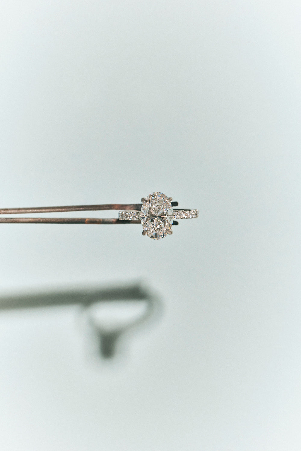 Nassau Oval Cut Lab-Grown Diamond Band Engagement Ring