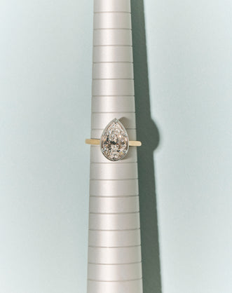 Vestry 3ct Pear Solitaire Scalloped Engagement Ring
