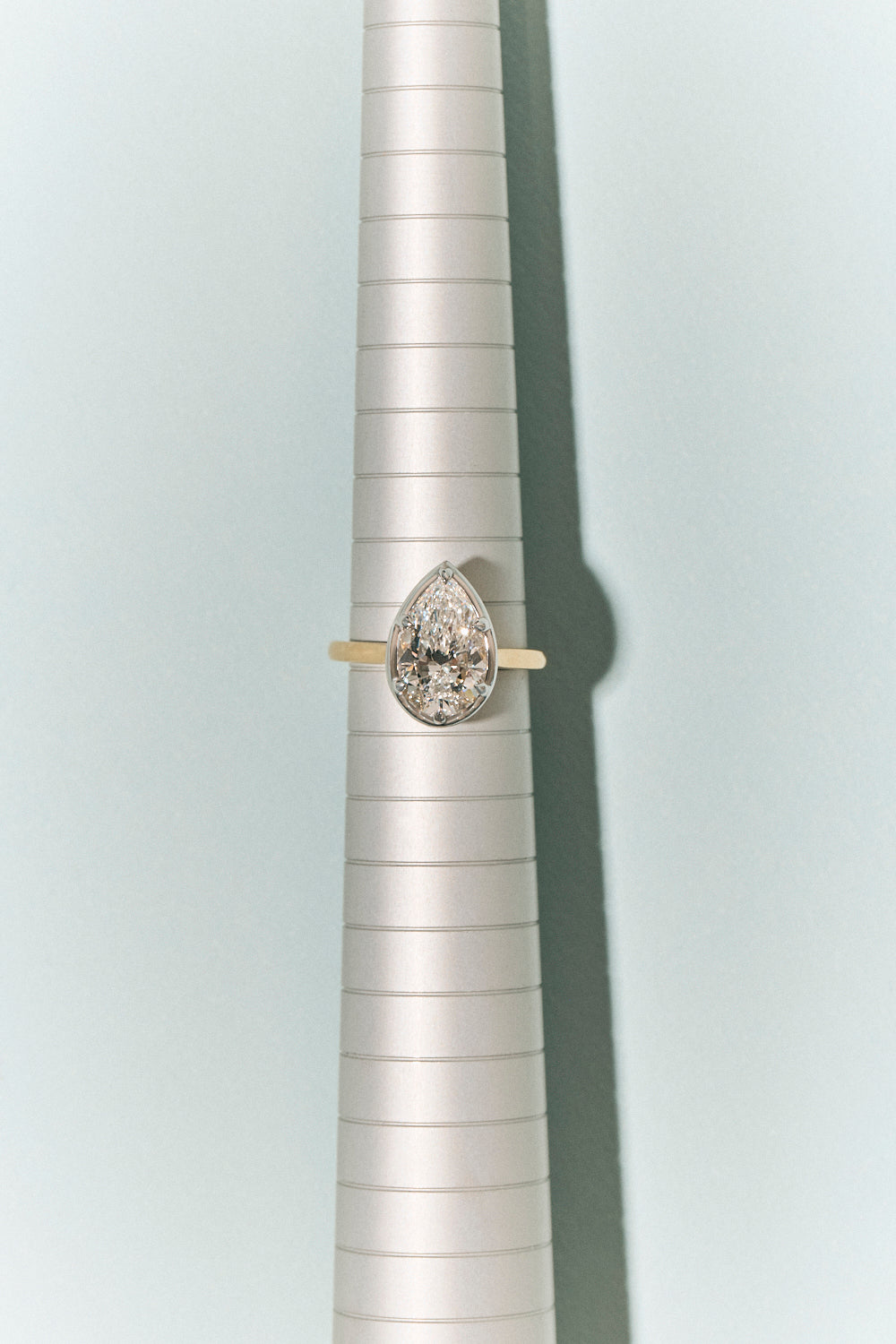 Vestry 3ct Pear Solitaire Scalloped Engagement Ring
