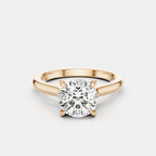 Sloane round brilliant four claw solitaire swept shoulder engagement ring in 18ct rose gold
