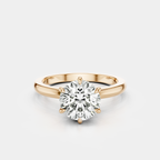 Oxford round brilliant six claw solitaire classic engagement ring in 18ct rose gold