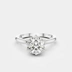 Oxford round brilliant six claw solitaire classic engagement ring in 18ct white gold