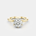 Oxford round brilliant six claw solitaire classic engagement ring in 18ct yellow gold