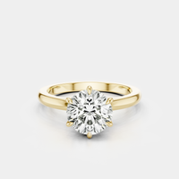 Oxford round brilliant six claw solitaire classic engagement ring in 18ct yellow gold