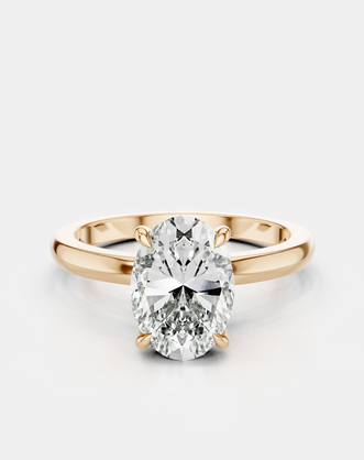 Florence oval solitaire classic engagement ring in 18ct rose gold
