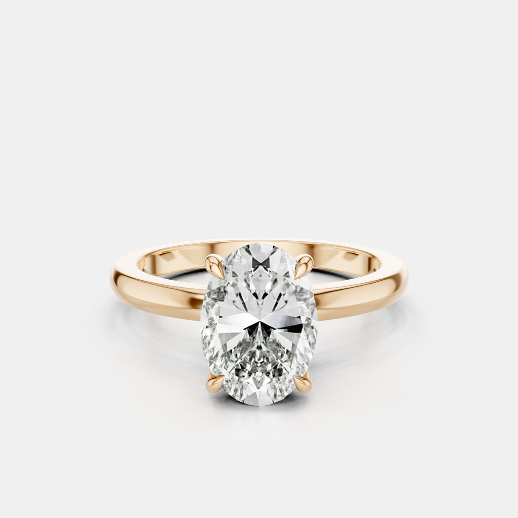 Florence oval solitaire classic engagement ring in 18ct rose gold