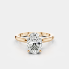 Florence oval solitaire classic engagement ring in 18ct rose gold