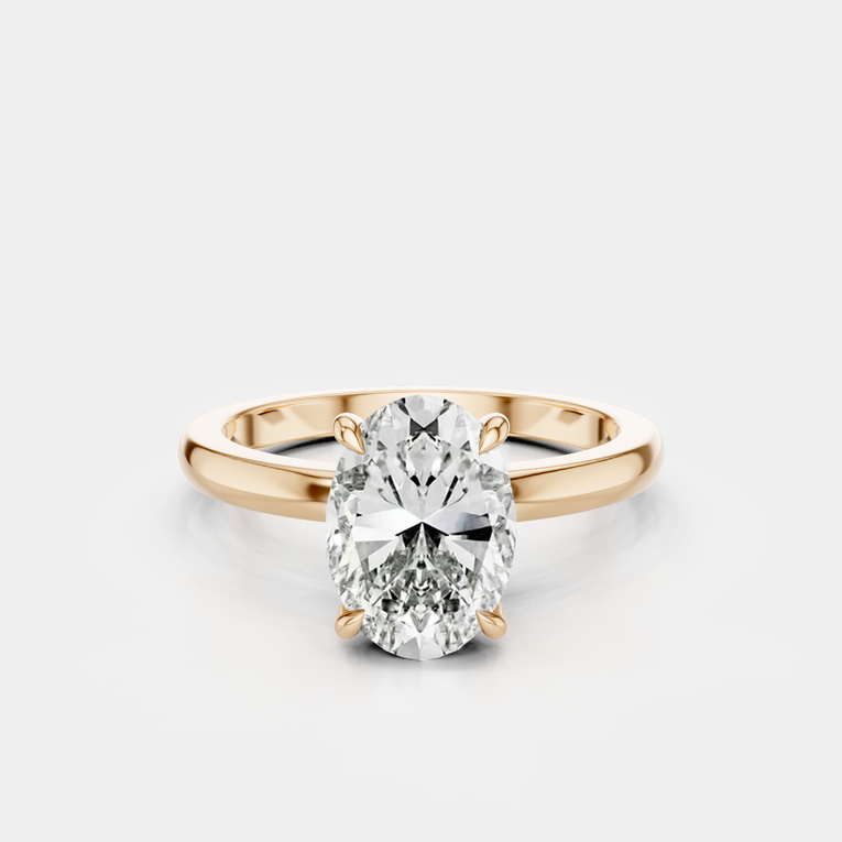 Florence oval solitaire classic engagement ring in 18ct rose gold