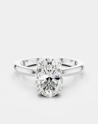 Florence oval solitaire classic engagement ring in 18ct white gold