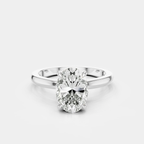 Florence oval solitaire classic engagement ring in 18ct white gold