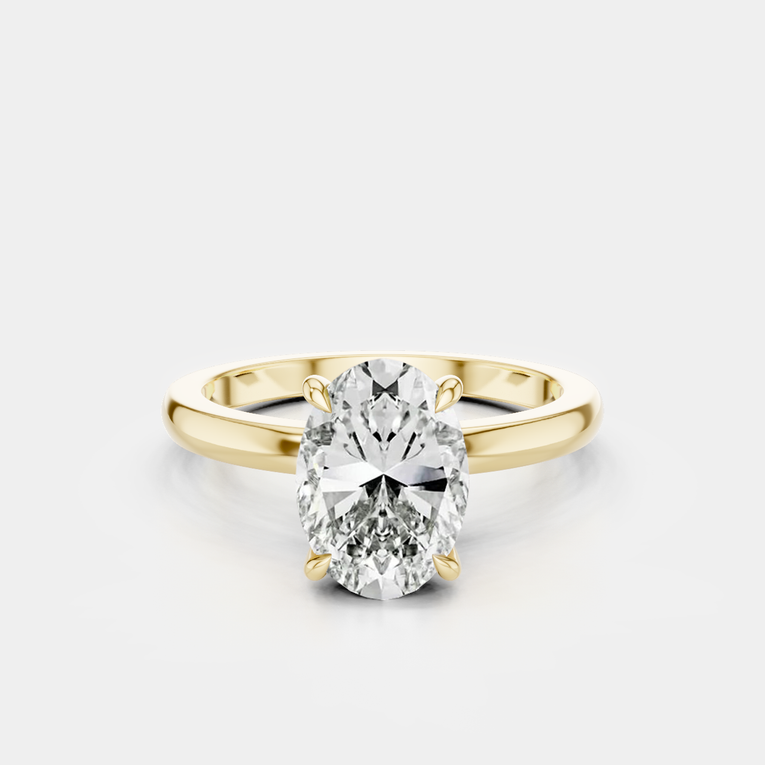 Florence oval solitaire classic engagement ring in 18ct yellow gold