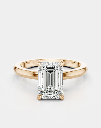 Lexington emerald cut solitaire classic engagement ring in 18ct rose gold