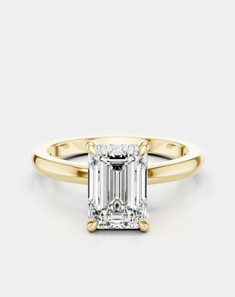 Lexington emerald cut solitaire classic engagement ring in 18ct yellow gold