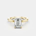 Lexington emerald cut solitaire classic engagement ring in 18ct yellow gold