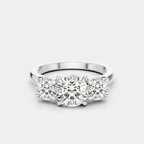 Kent round brilliant trilogy engagement ring in 18ct white gold 