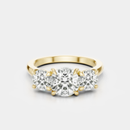 Kent round brilliant trilogy engagement ring in 18ct yellow gold 