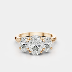 Clarkson oval trilogy engagement ring in 18ct rose gold