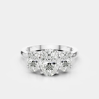 Clarkson oval trilogy engagement ring in 18ct white gold