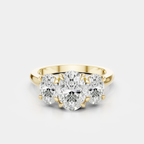 Clarkson oval trilogy engagement ring in 18ct yellow gold