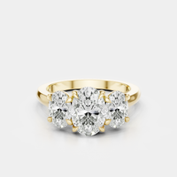 Clarkson oval trilogy engagement ring in 18ct yellow gold