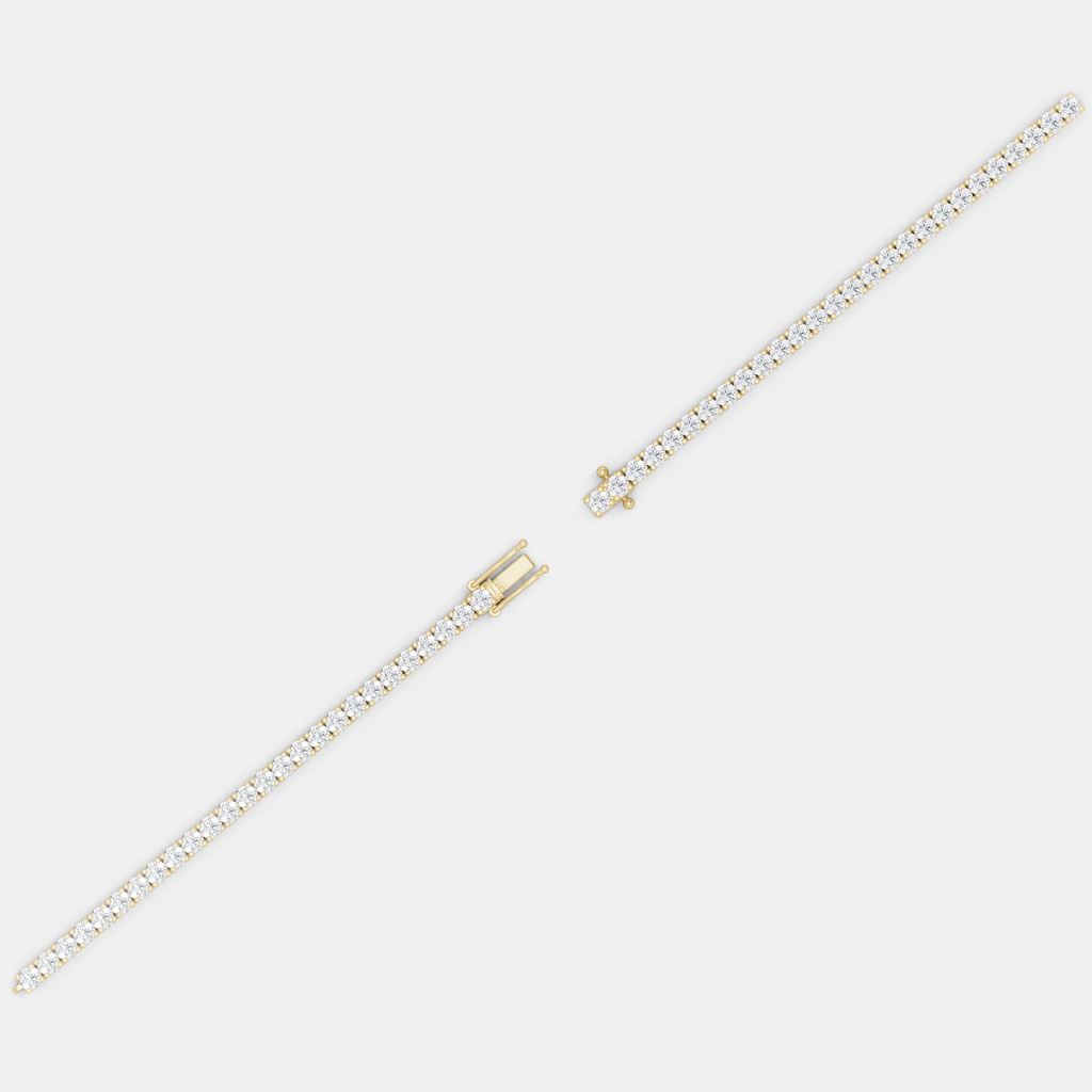 Vandam round brilliant tennis bracelet 5.5ct in yellow gold