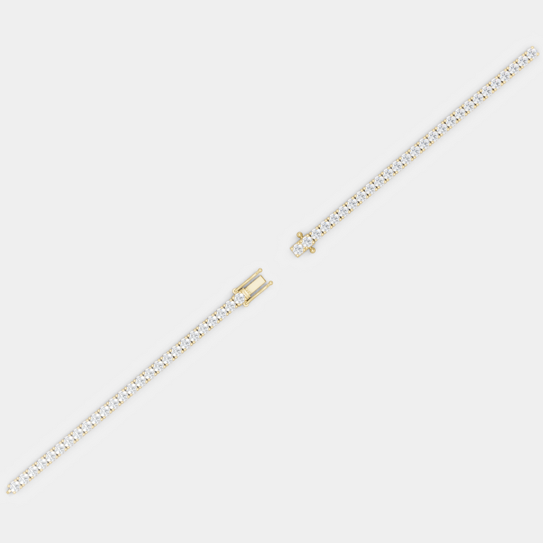Vandam round brilliant tennis bracelet 5.5ct in yellow gold
