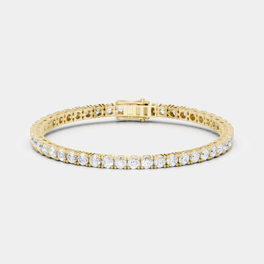 Vandam round brilliant tennis bracelet 8.5ct in yellow gold
