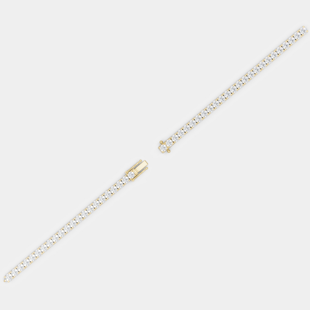 Vandam round brilliant tennis bracelet 8.5ct in yellow gold