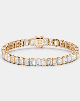 Rodeo 13ct Emerald Cut Tennis Bracelet — rose gold