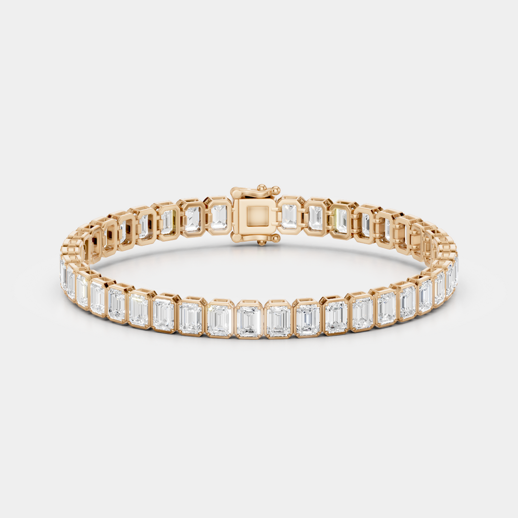 Rodeo 13ct Emerald Cut Tennis Bracelet — rose gold