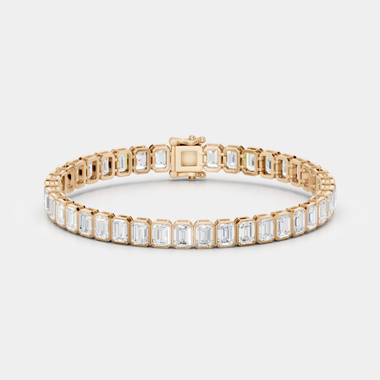 Rodeo 13ct Emerald Cut Tennis Bracelet — rose gold