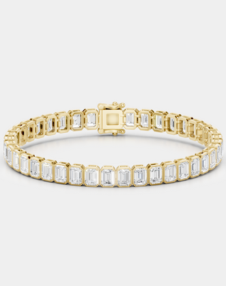 Rodeo 13ct Emerald Cut Tennis Bracelet — yellow gold