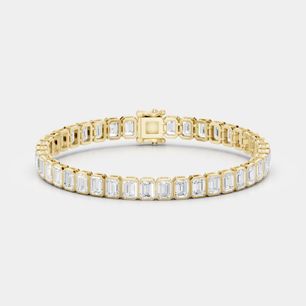 Rodeo 13ct Emerald Cut Tennis Bracelet — yellow gold