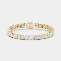 Rodeo 13ct Emerald Cut Tennis Bracelet — yellow gold
