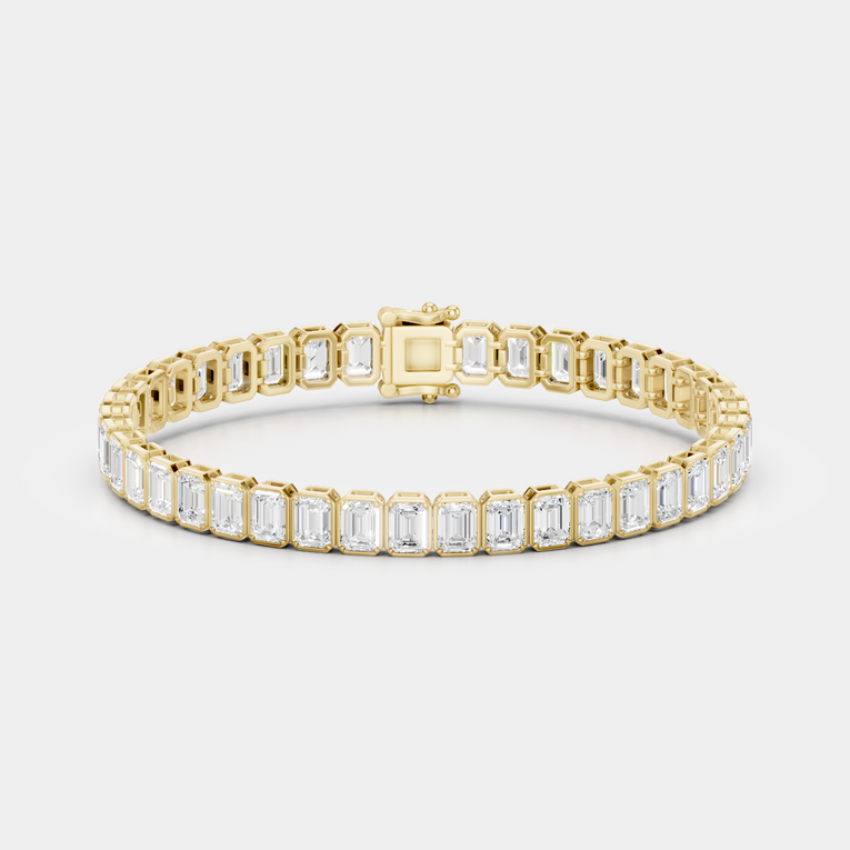 Rodeo 13ct Emerald Cut Tennis Bracelet — yellow gold