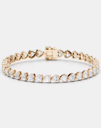 Sevres 11ct Heart Shape Tennis Bracelet — rose gold