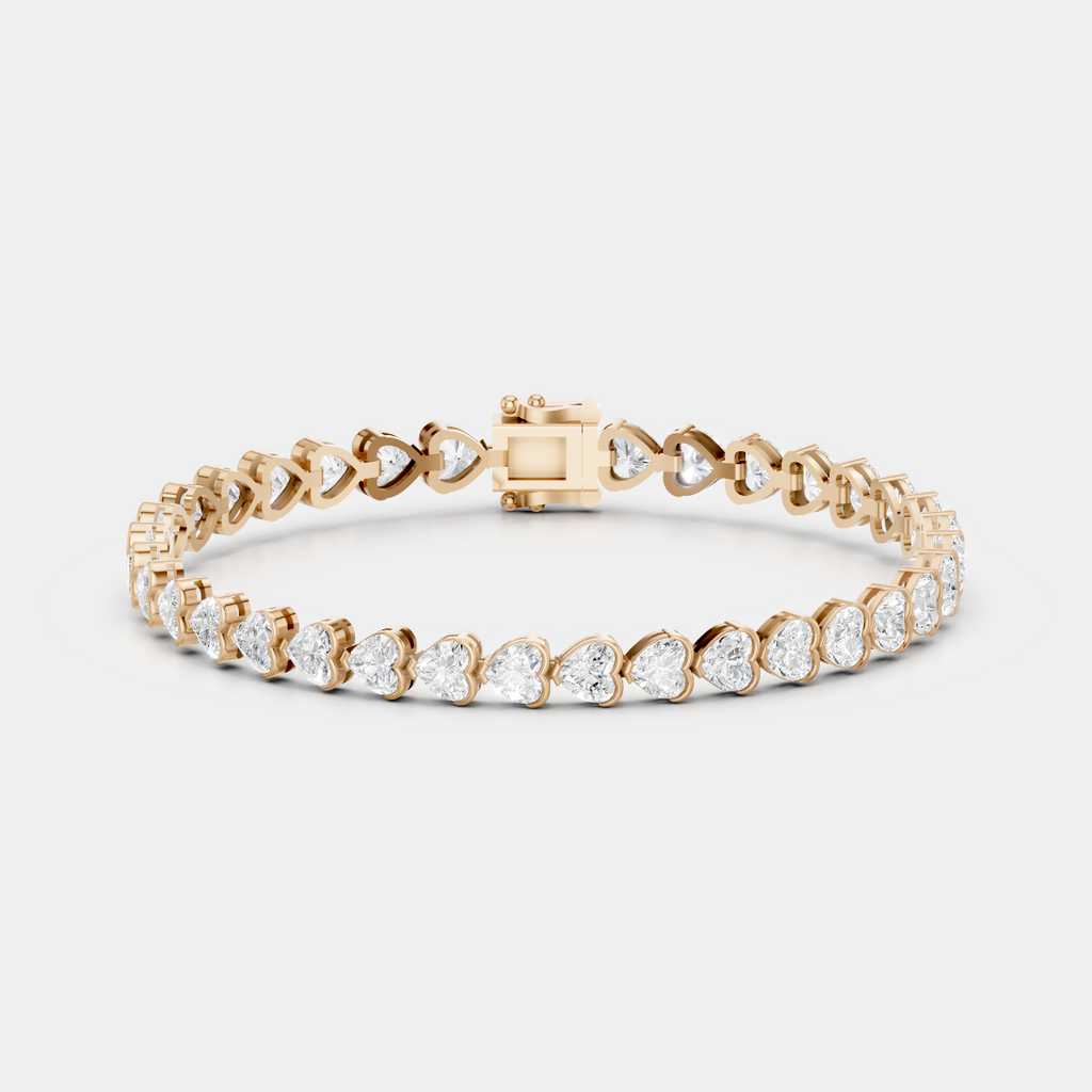 Sevres 11ct Heart Shape Tennis Bracelet — rose gold