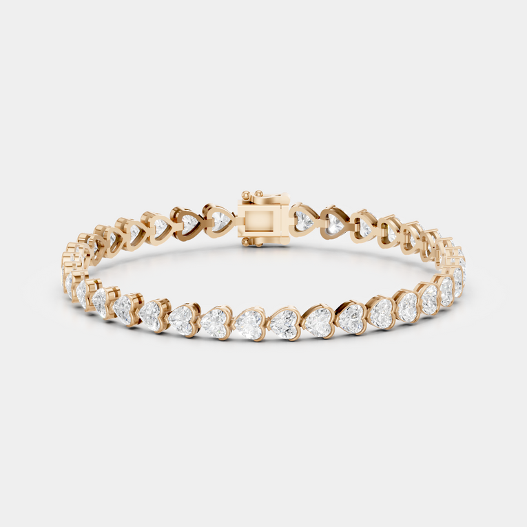 Sevres 11ct Heart Shape Tennis Bracelet — rose gold