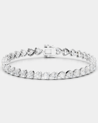 Sevres 11ct Heart Shape Tennis Bracelet — white gold