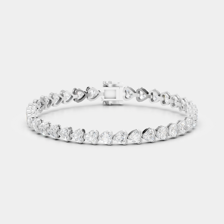 Sevres 11ct Heart Shape Tennis Bracelet — white gold