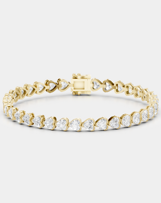 Sevres 11ct Heart Shape Tennis Bracelet — yellow gold